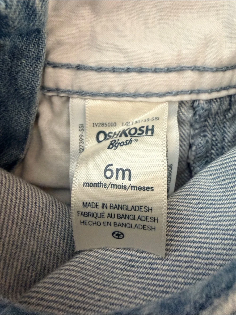 OshKosh B'gosh Light Blue Denim Shortalls with Red Bandana Accents
